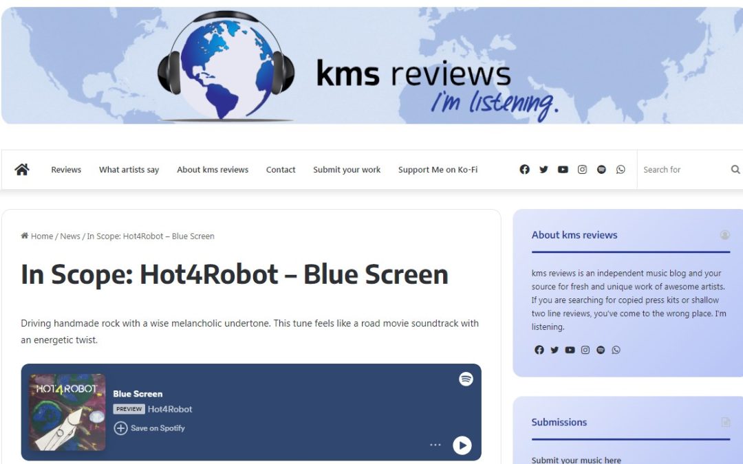 KMS Reviews In Scope: Hot4Robot – Blue Screen